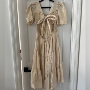 Dress Up Boutique Cream Puff Sleeve Maxi Dress